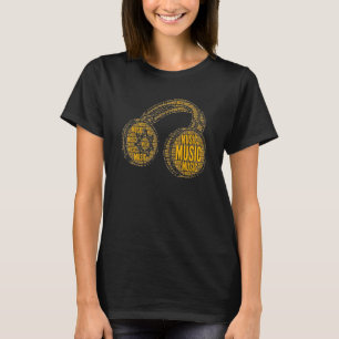 Camiseta Músicas Dj Fones de ouvido Musical Para Mamãe