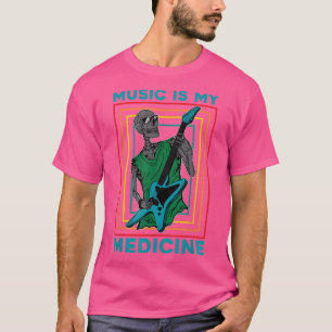 Camiseta Músicas do esqueleto de guitarra elétricaMúsica é