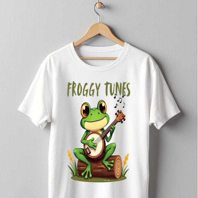 Camiseta Músicas do Sapo: Sapo de Desenho Adorável Tocando  (Criador carregado)