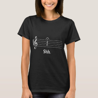 Camiseta Músicas Engraçadas Musicas Shh Quarter Rest E Fe