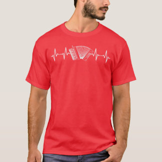 Camiseta Musician Heartbeat Accordion Player Air Accordion 