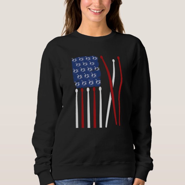 Camiseta Musician Musical Instrument patriotic US flag drum (Frente)