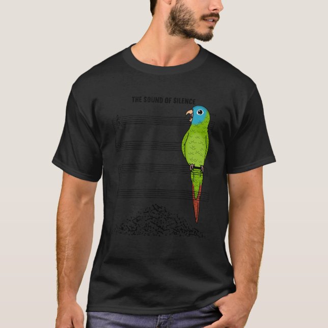 Camiseta Musician Parrot I Sound Of Silence I Blue-crowned  (Frente)