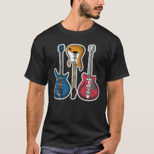 Camiseta Músico Clássico de Violão Elétrico Vintage Retro