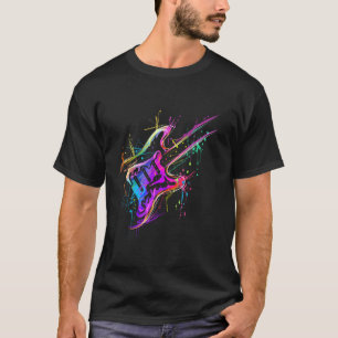 Camiseta Músico Colorido Bass Electric Guitar