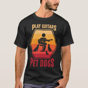 Camiseta Músico de animais de tocar violão e cães de est