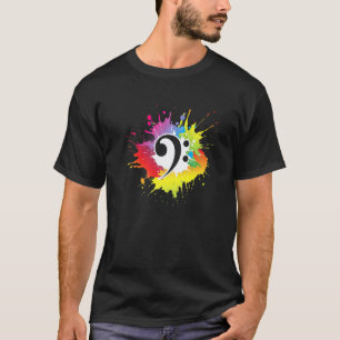 Camiseta Músico de Clef de Fá Baixista Guitarrista Tocador