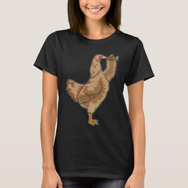 Camiseta Músico de frango Trumpet (Frente)