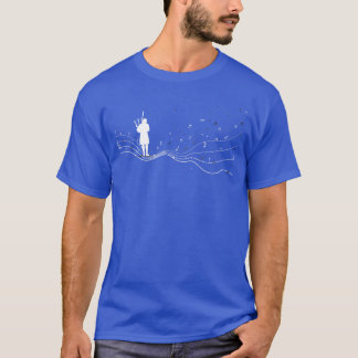 Camiseta Músico de gaita de foles em notas musicais para ga