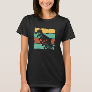 Camiseta Músico de Guitarra Retro Baixista Tocador de Guita