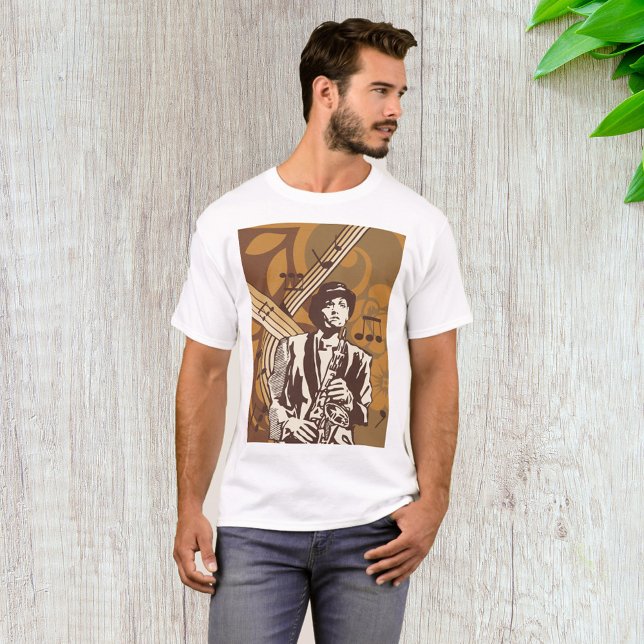 Camiseta Músico de Jazz com Saxofone (Criador carregado)