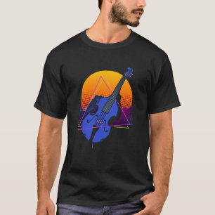 Camiseta Músico de Jazz de Contrabaixo Duplo Abstrato Toca