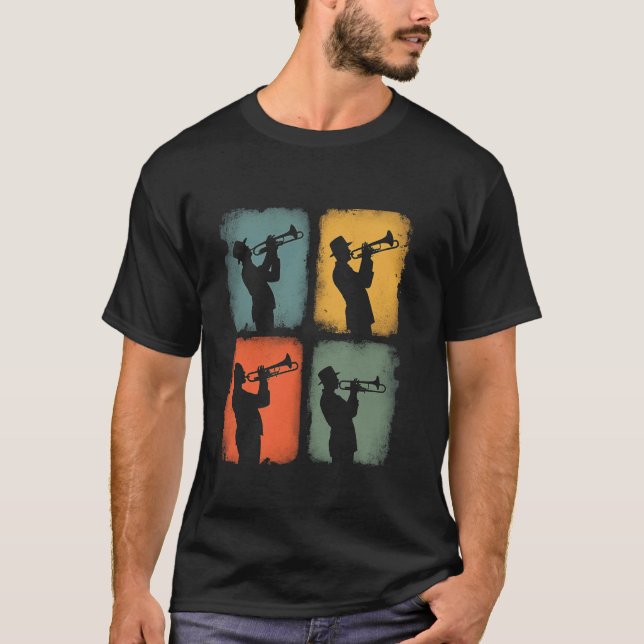 Camiseta Músico de jazz retrô (Frente)