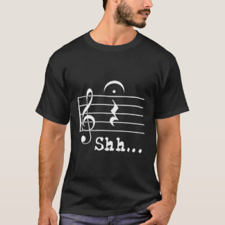 Camiseta Musico de Notas de Música Shh Quer Rest Fermata