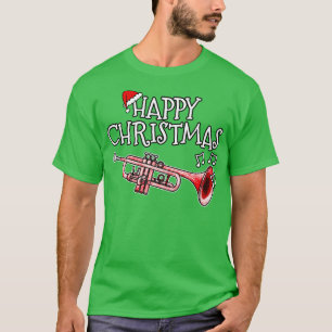 Camiseta Musico de trompetes de Natal Santa Hat Xma