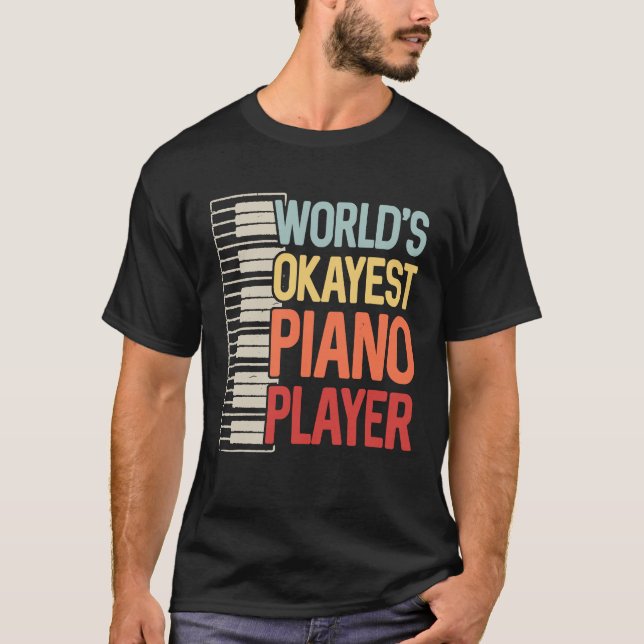 Camiseta Músico do Keyboardista do piano mais popular do mu (Frente)