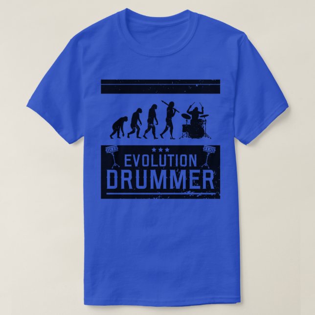Camiseta Músico do tambor de evolução (1) (Frente do Design)