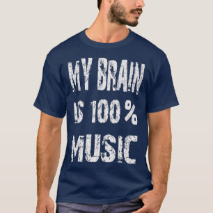 Camiseta Músico Engraçado Meu Cérebro É 100 Música
