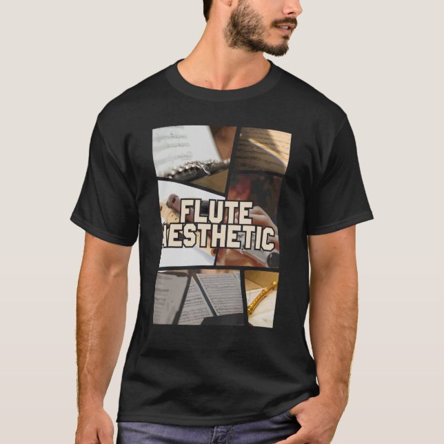 Camiseta Musico Flutista de Música Flute Aestic Collage (Frente)