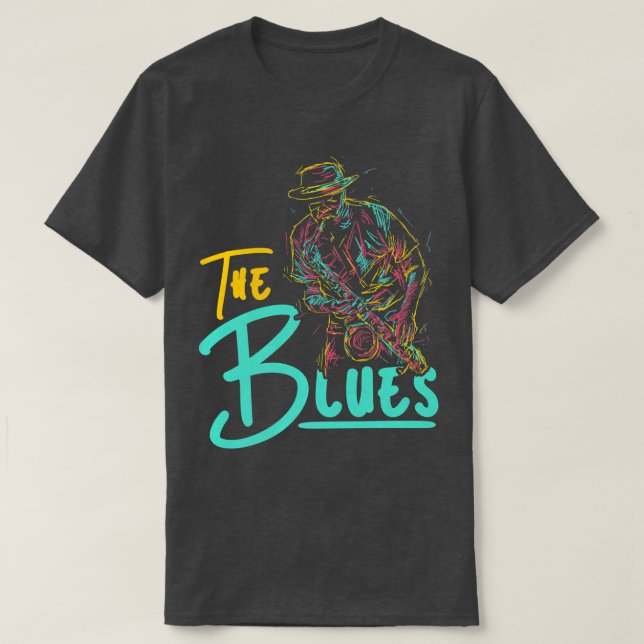 Camiseta Músico guitarrista Blues Guitar Vintage Blues Musi (Frente do Design)