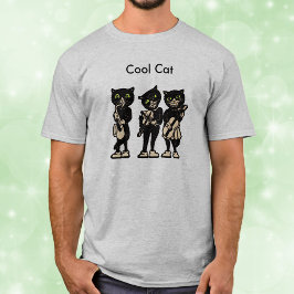 Camiseta Músico Legal Gatos Pretos Vintage