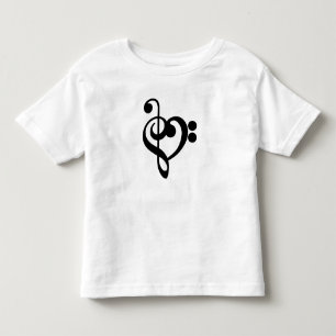 Camiseta Músico Música Coração -Clave de Sol Fá
