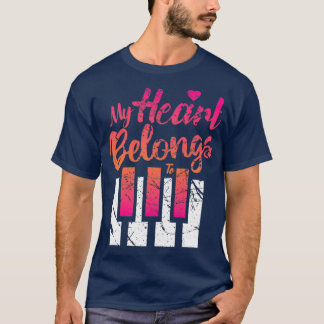 Camiseta Músico Pianista ama piano Me e YouTShirt