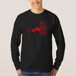 Camiseta Músico Pianista Pianista de Batimentos Cardíacos