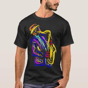 Camiseta Músico saxofonista Jazz Presente Idea Saxofone