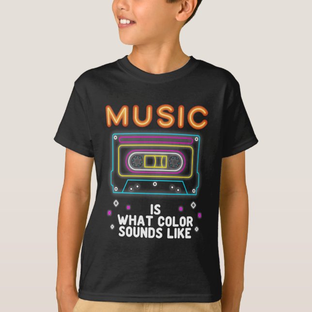 Camiseta Músico Sobre Sistema de Som Colorido Músico (Frente)