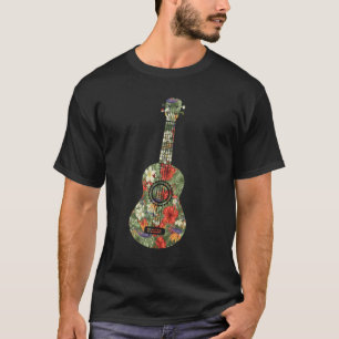 Camiseta Músico tropical Floral Ukulele Player Havaiano