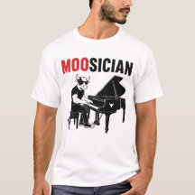Músico Vaca Piada de Animal Divertida