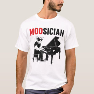 Camiseta Músico Vaca Piada de Animal Divertida