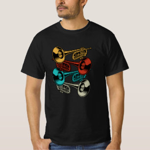 Camiseta Músicos de Banda de Trimpete Retro por Instrumento