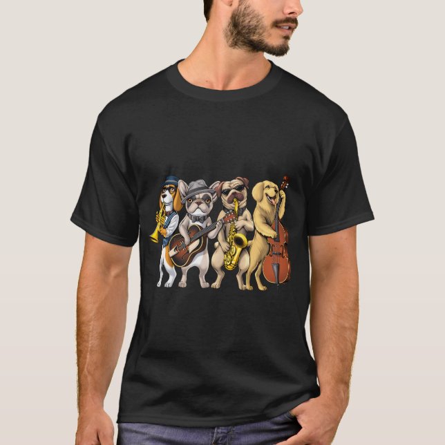 Camiseta Músicos de Jazz Cachorros (Frente)