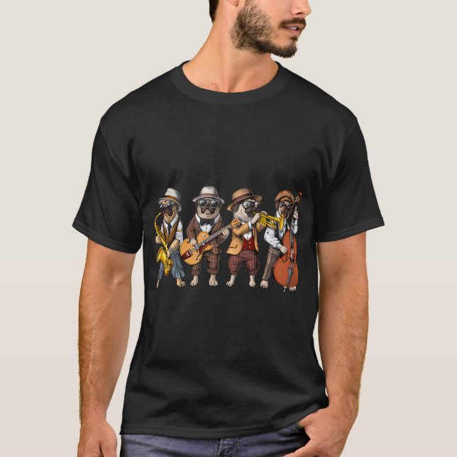 Camiseta Músicos de Jazz Pug (Frente)