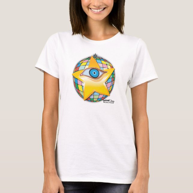 Camiseta MusicToon: Estrela Shinning para que você ver: (Frente)