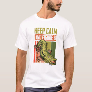 Camiseta Muskie Fish Musky Mantenha Calma E Figura Oito