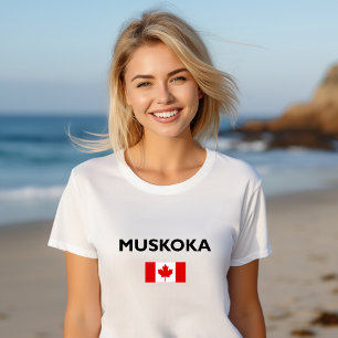 Camiseta Muskoka Canadá Bandeira Canadense Cor-Clara