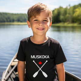 Camiseta Muskoka Canadá Cruzou Carros de Paddle Folha Escur