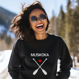 Camiseta Muskoka Canadá Remo Cruzado Remos Folha de Bordo E
