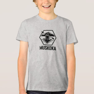 Camiseta Muskoka Ontario Kayaker - Bella+Canvas Youth Tri-b