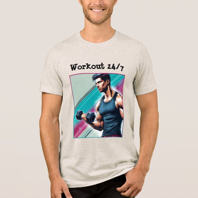 Camiseta Muskulöser Mann mit einer Hantel (Frente)