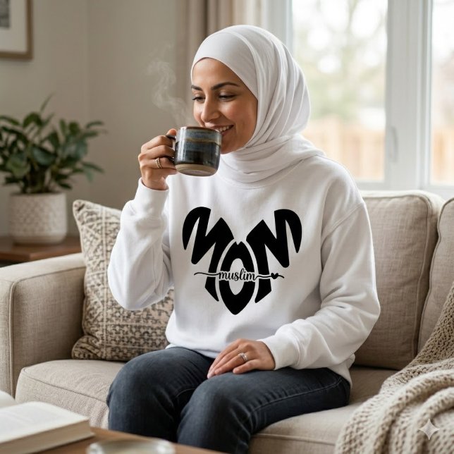 camiseta muslim mom heart suor (Criador carregado)