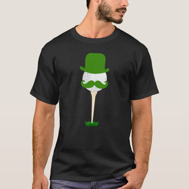 Camiseta Mustache And Bowler Hat Golf Ball Apparel  Golf Ha (Frente)