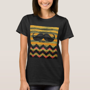 Camiseta Mustache Chevron Modern Wood #3