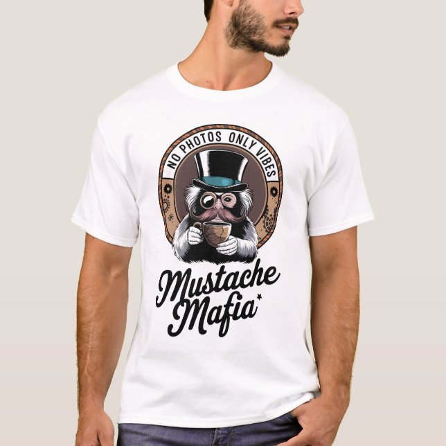 Camiseta Mustache Mafia Vibes - Steampunk Tamarin (Frente)