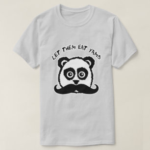 Camiseta Mustache Panda Deixe-Os Comer Yams