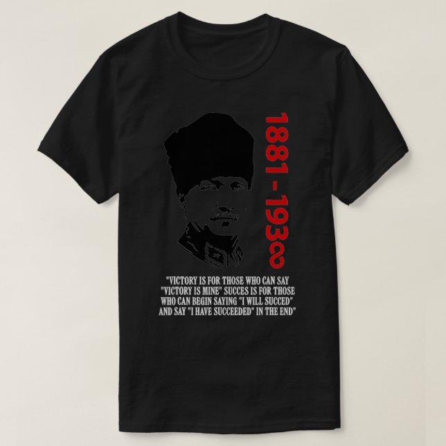 Camiseta Mustafa Kemal Ataturk Padre da Turquia Flag3  (Frente do Design)