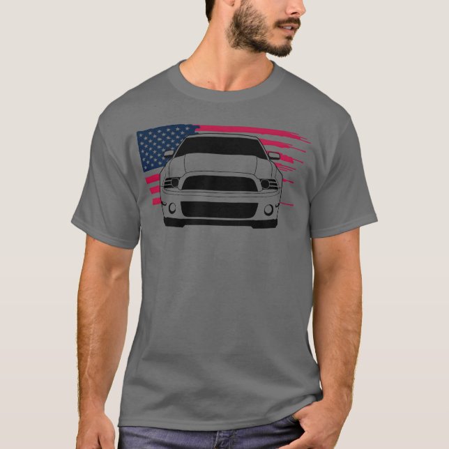 Camiseta Mustang Musclecar Geração 5 com Bandeira menino (Frente)